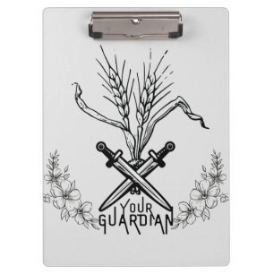 wheat, sword, and guardian logo clipboard