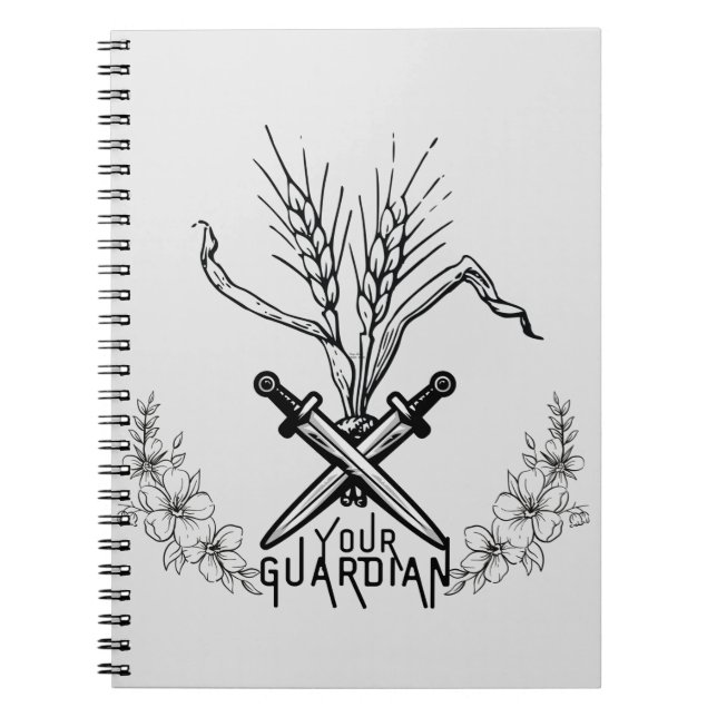 wheat, sword, and guardian logo   notebook (Front)