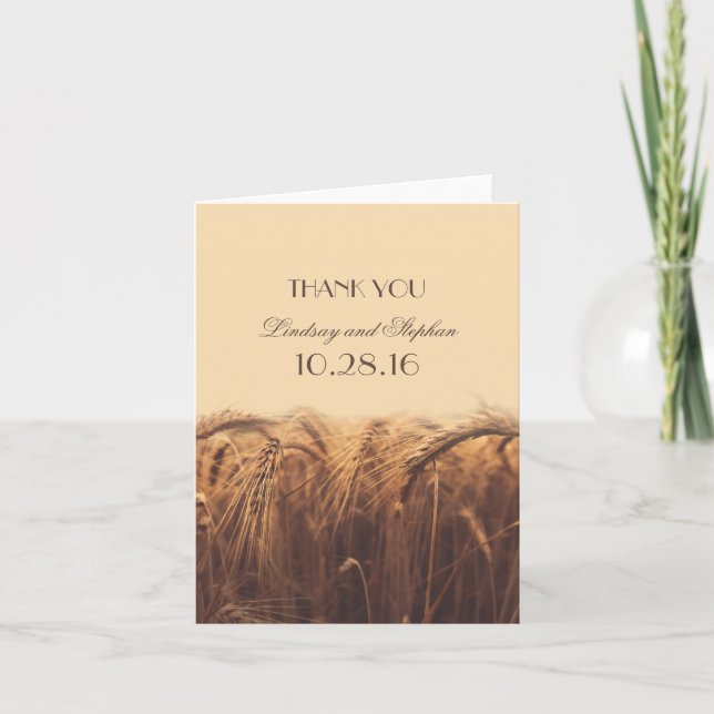 Wheat Wedding Thank You Cards (Front)