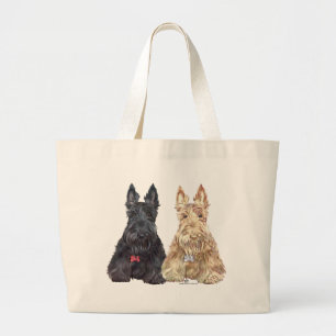 Wheaten and Black Scottie Dogs Large Tote Bag