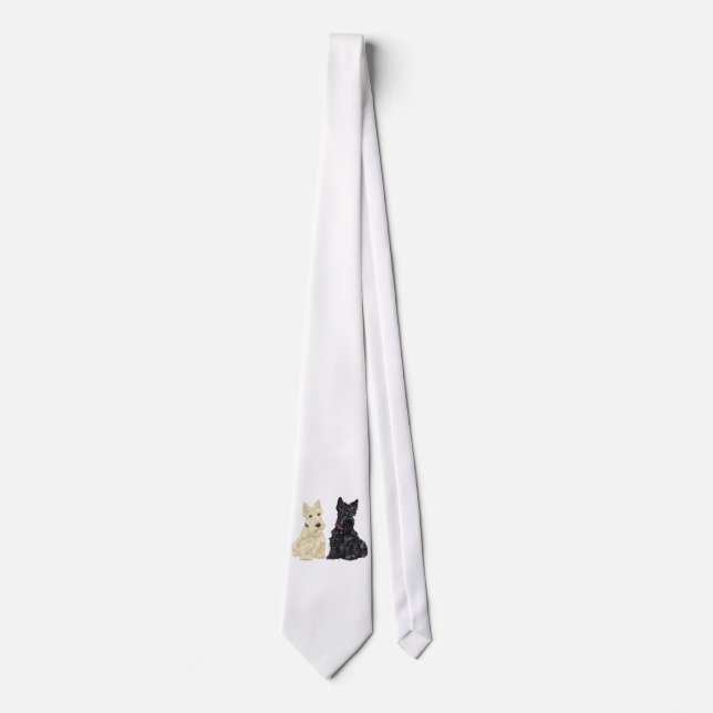 Wheaten and Black Scottish Terriers Tie (Front)