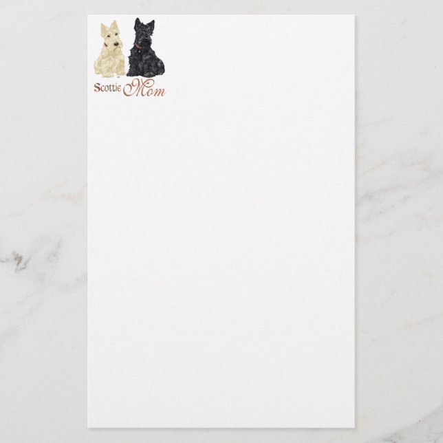 Wheaten & Black Scotties Mother's Day Stationery (Front)
