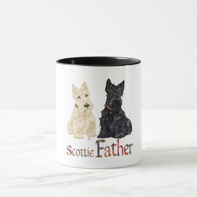 Wheaten & Black Scottish Terriers Father Mug (Center)