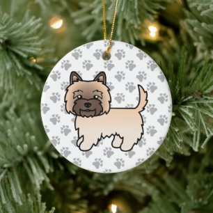 Wheaten Cairn Terrier Cute Cartoon Dog Ceramic Tree Decoration