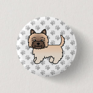 Wheaten Cairn Terrier Dog Cute Illustration Paws 3 Cm Round Badge