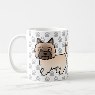 Wheaten Cairn Terrier Dog Illustration & Paws Coffee Mug