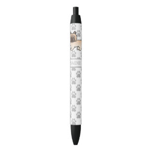 Wheaten Cairn Terrier Dog With Name And Grey Paws Black Ink Pen