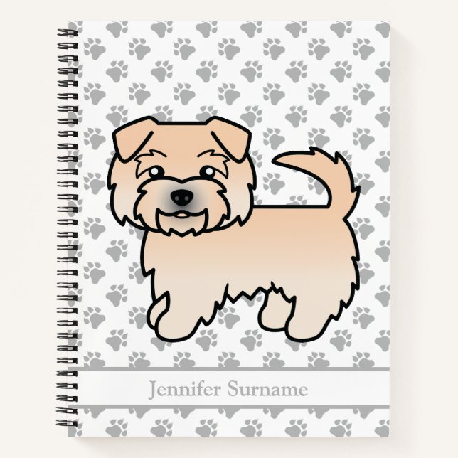 Wheaten Norfolk Terrier Cartoon Dog & Text Notebook (Front)
