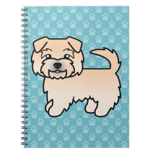 Wheaten Norfolk Terrier Dog Illustration Blue Spiral Notebook