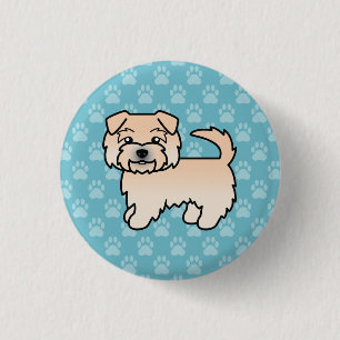 Wheaten Norfolk Terrier Dog On Blue 3 Cm Round Badge