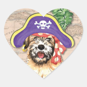 Wheaten Pirate Heart Sticker
