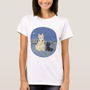 Wheaten Scottie and Pup Christmas T-Shirt