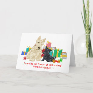 Wheaten Scottie and Pup Holiday Card