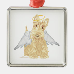 Wheaten Scottie Angel Metal Tree Decoration