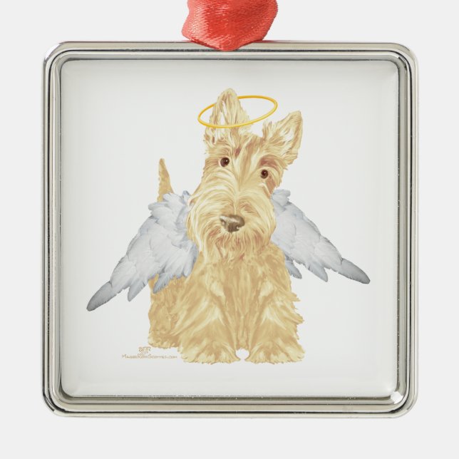 Wheaten Scottie Angel Metal Tree Decoration (Front)
