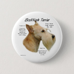 Wheaten Scottie History 6 Cm Round Badge