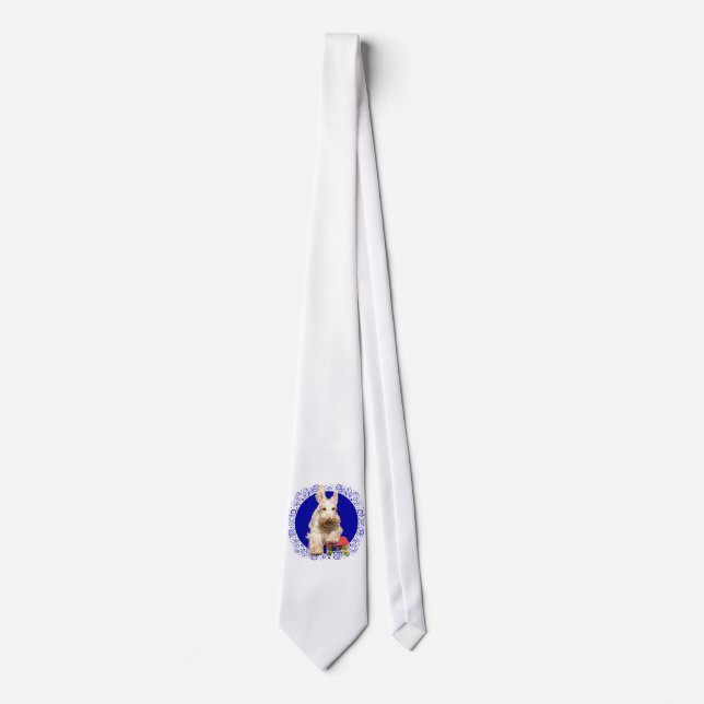 Wheaten Scottie on a Skateboard Tie (Front)