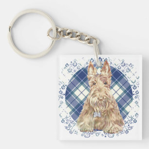 Wheaten Scottie Tartan Key Ring