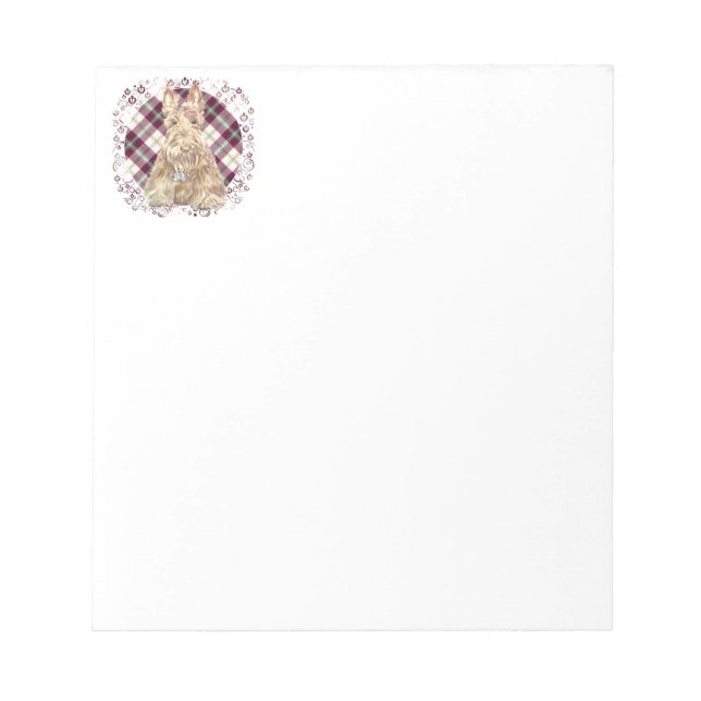 Wheaten Scottie Tartan Notepad (Front)