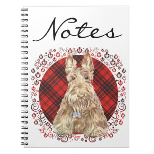 Wheaten Scottie Tartan Spiral Notebook