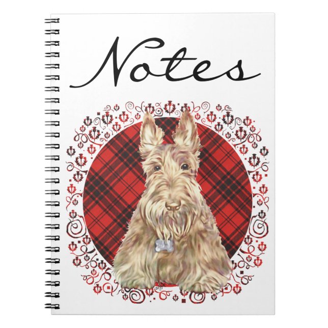 Wheaten Scottie Tartan Spiral Notebook (Front)