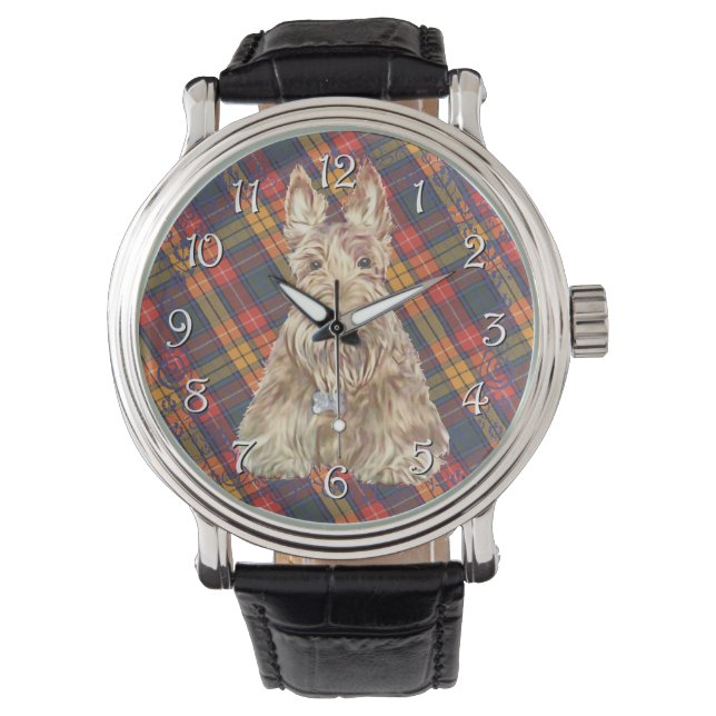 Wheaten Scottie Tartan Watch (Front)