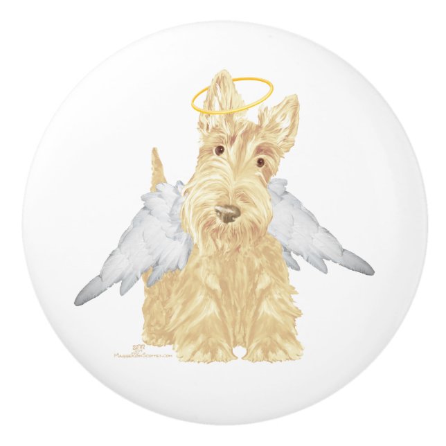 Wheaten Scottish Terrier Angel Ceramic Knob (Front)