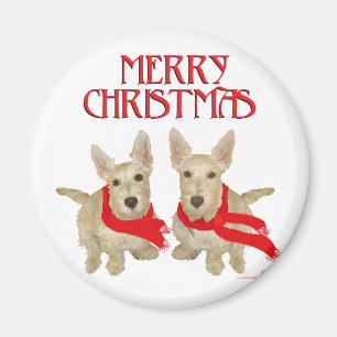 Wheaten Scottish Terrier Chirstmas Magnet