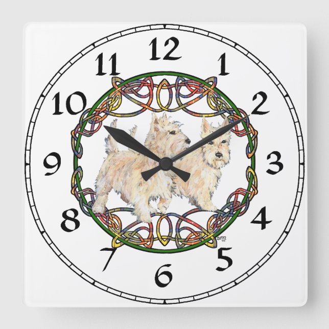 Wheaten Scottish Terrier Clock (Front)