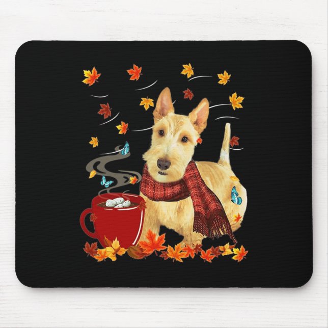 Wheaten Scottish Terrier - Fall - Chocolate - Hot  Mouse Pad (Front)