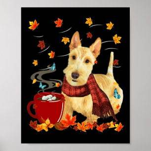 Wheaten Scottish Terrier - Fall - Chocolate - Hot Poster