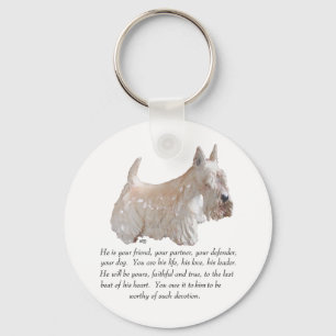 Wheaten Scottish Terrier - MALE Dog Key Ring