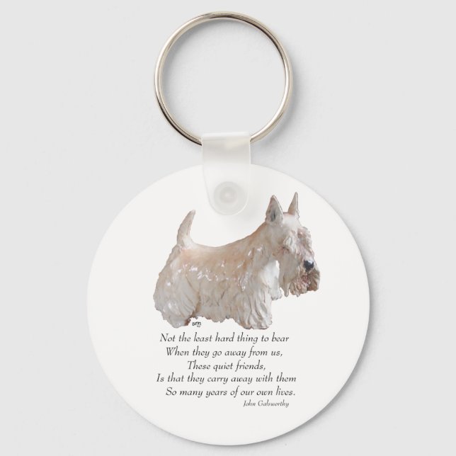 Wheaten Scottish Terrier Rainbow Bridge Key Ring (Front)