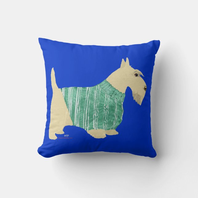 Wheaten Scottish Terrier Sweater Pillow (Front)