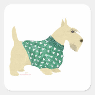 Wheaten Scottish Terrier Sweater Square Sticker