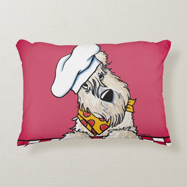 Wheaten Terrier Chef Accent Pillow (Front)