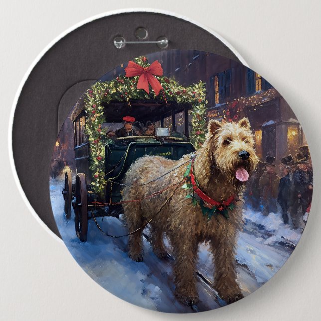 Wheaten Terrier Christmas Festive Season 6 Cm Round Badge (Front & Back)