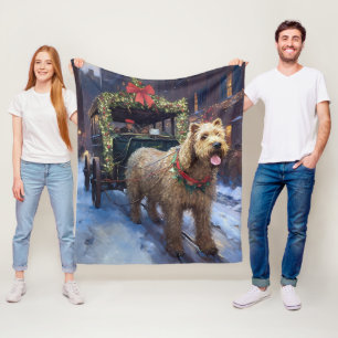 Wheaten Terrier Christmas Festive Season Fleece Blanket