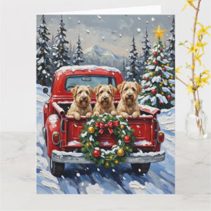 Wheaten Terrier Christmas Red Truck Holiday Gift Card