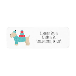 Wheaten Terrier Christmas Return Address