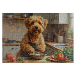 Wheaten Terrier Cooking in Kitchen Cutting Board
