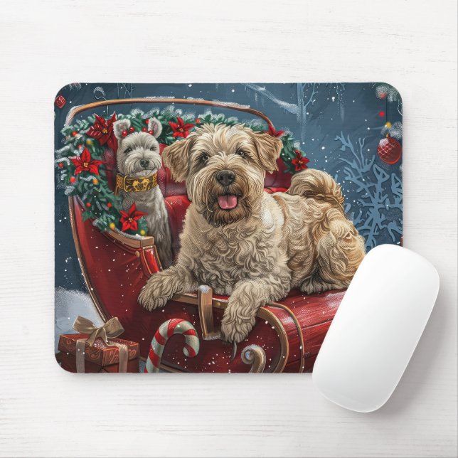 Wheaten Terrier Dog Christmas Festive  Mouse Pad (With Mouse)