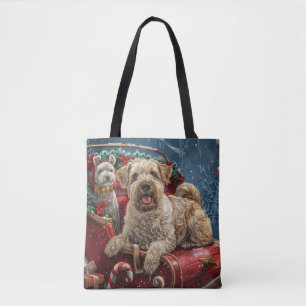 Wheaten Terrier Dog Christmas Festive Tote Bag
