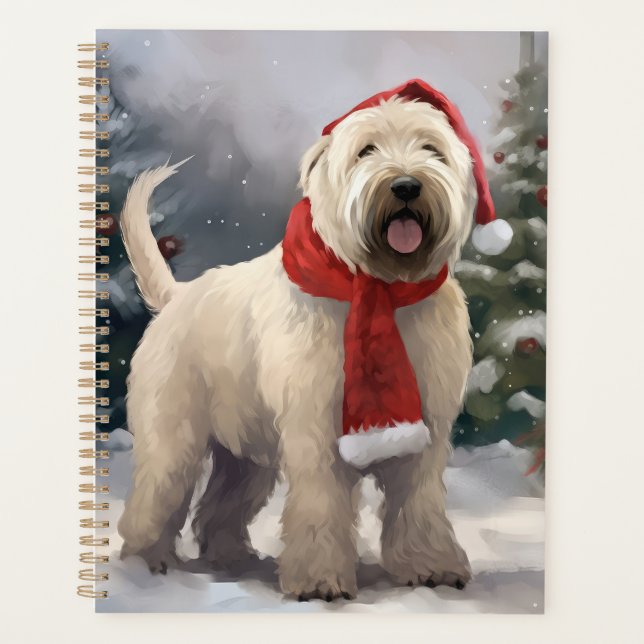 Wheaten Terrier Dog in Snow Christmas Planner (Front)