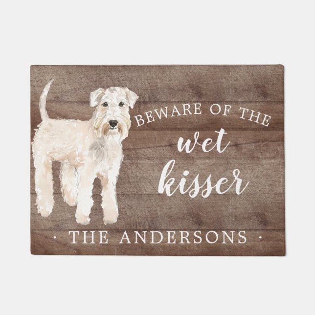 Wheaten Terrier Dog Personalised Door Mat (Front)