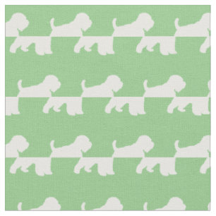 Wheaten Terrier Dog Silhouette Pet Sage Green Fabric