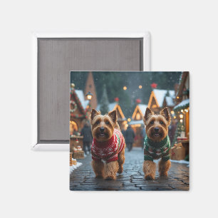 Wheaten Terrier Dogs Christmas Snow Holiday Magnet