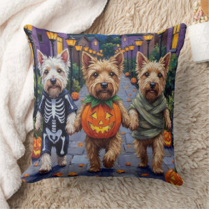 Wheaten Terrier Dogs In Halloween Cotumes Cushion