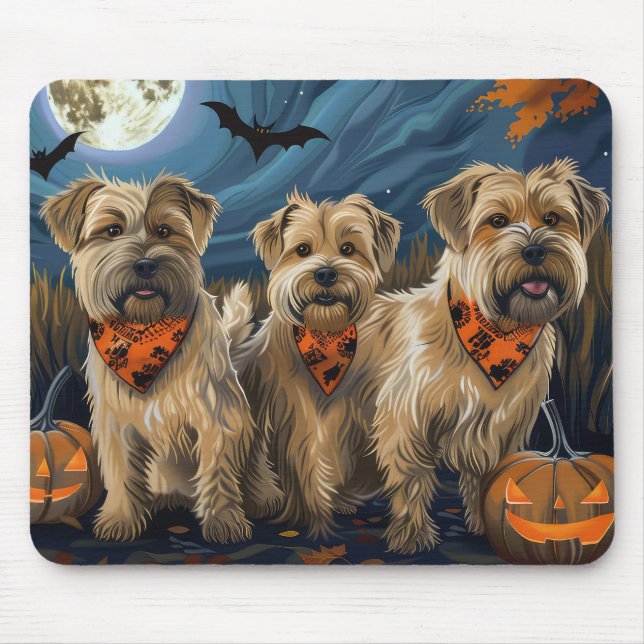 Wheaten Terrier Halloween Spooky Mouse Pad (Front)