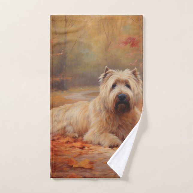 Wheaten Terrier in Autumn Leaves Fall Inspire  Bath Towel Set (Hand Towel)